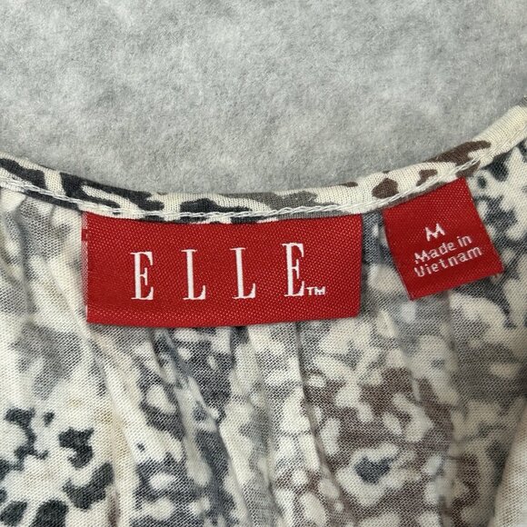 VTG ELLE Women’s Blouse M Paisley Knit Top Side Tie Waist Flutter Cap Sleeve - Picture 4 of 10